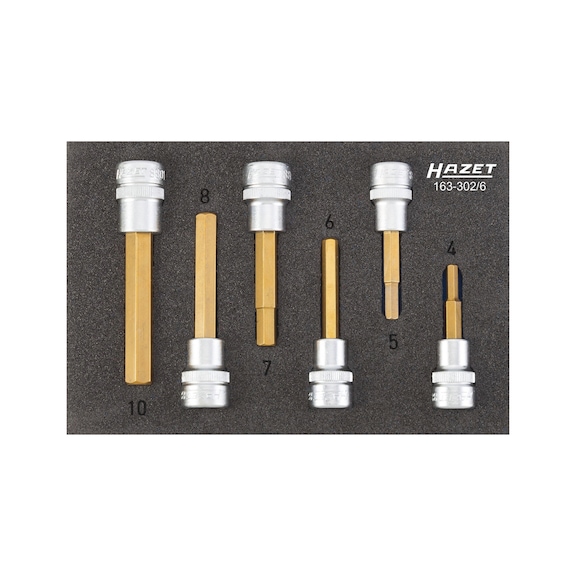 HAZET Schraubendreher Steckschlüsseleinsatz 6 teilig 3/8 Zoll Innensechskant - Steckschlüsselsatz