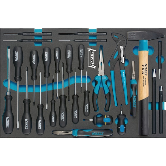 HAZET Tool set 27-piece pliers Screwdriver PH Slotted Internal TX - Tool assortment