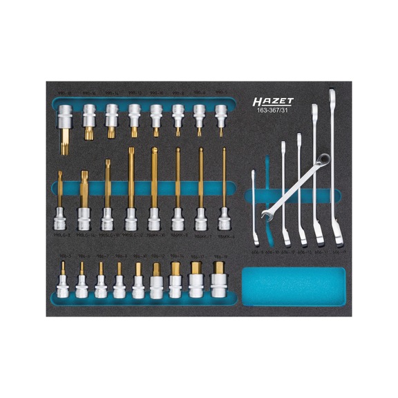 HAZET Steckschlüssel Satz 31-teilig 1/2 Zoll Außensechskant Innensechskant XZN - Werkzeugsortiment