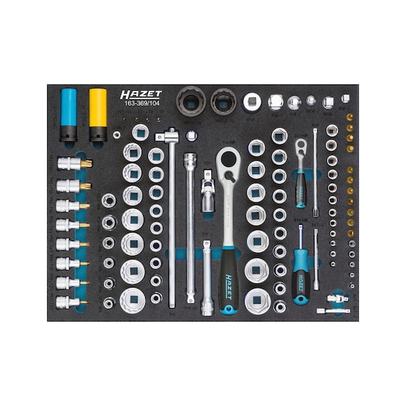 HAZET Steckschlüssel Satz 104-teilig 163-369/104 - Werkzeugsortiment