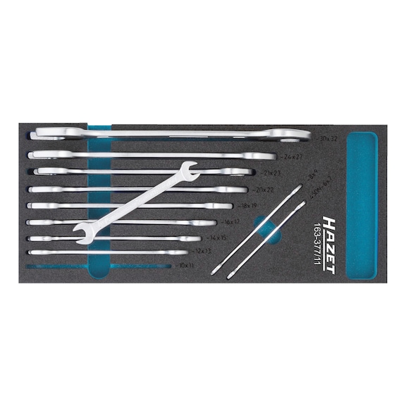 HAZET double open-end wrench set 11-piece hexagon socket 6x7-30x32 - Tool assortment