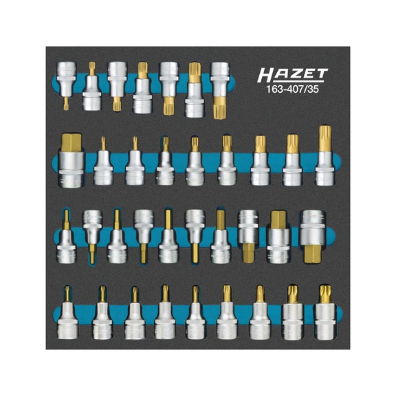 HAZET Schraubendreher Steckschlüsseleinsatz Satz 35-teilig 1/2 Zoll - Werkzeugsortiment