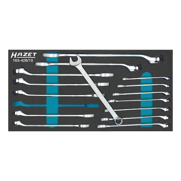 HAZET ring wrench set 15-piece external double hexagon 6-22 - Tool assortment