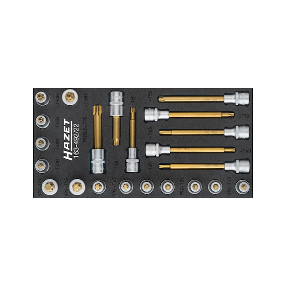 HAZET TX Schraubendreher Steckschlüssel Einsatz Satz 22-teilig 1/2 Zoll - Werkzeugsortiment