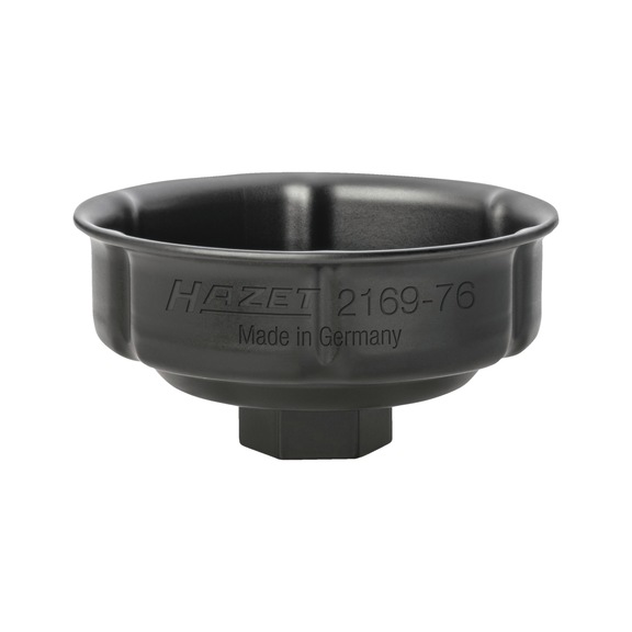 HAZET oil filter wrench 2169-76 square 1/2 inch (12.5 mm) grooved profile 85 mm - Oil filter wrench