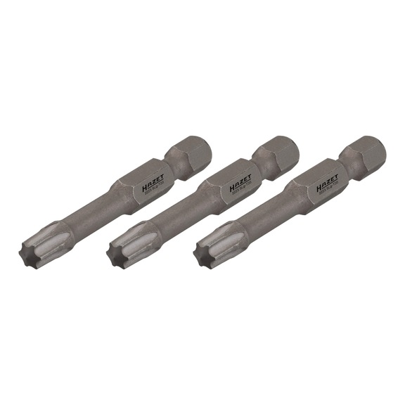 HAZET impact wrench torsion bits 3-piece hexagon 1/4 inch TX profile T10 - Bit for hexagon socket screws