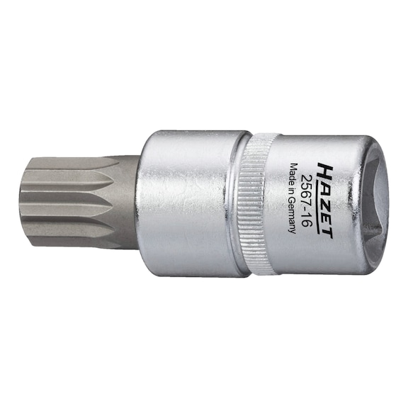 HAZET oil service screwdriver socket 2567-16 square 1/2 inch - Internal multi-tooth screwdriver bit