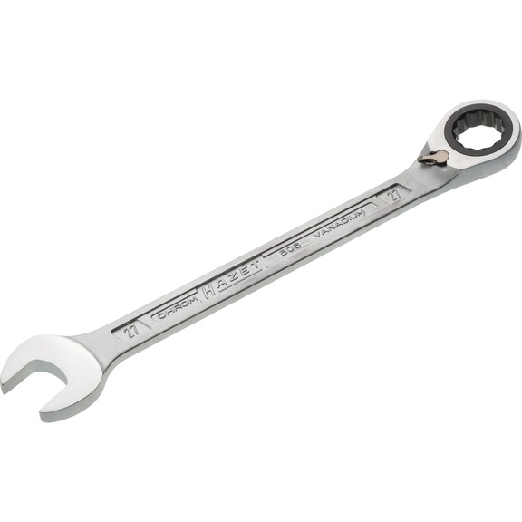 HAZET ratchet combination wrench 606-27 outside double hexagon traction profile - Ratchet ring spanner