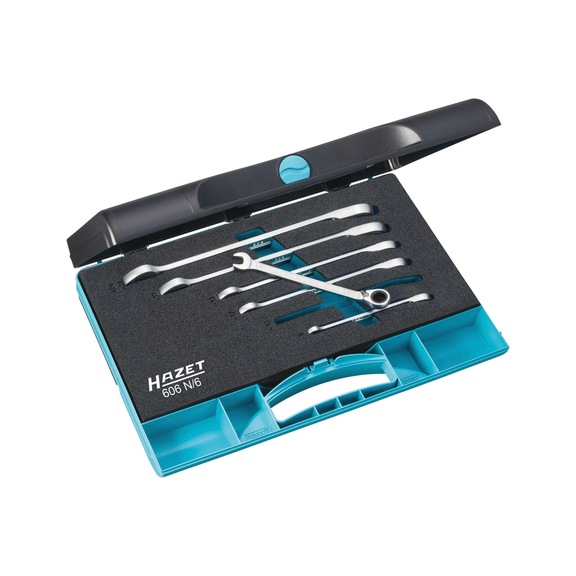 HAZET ratchet ring wrench set 6-piece 606N/6 - Combination spanner set