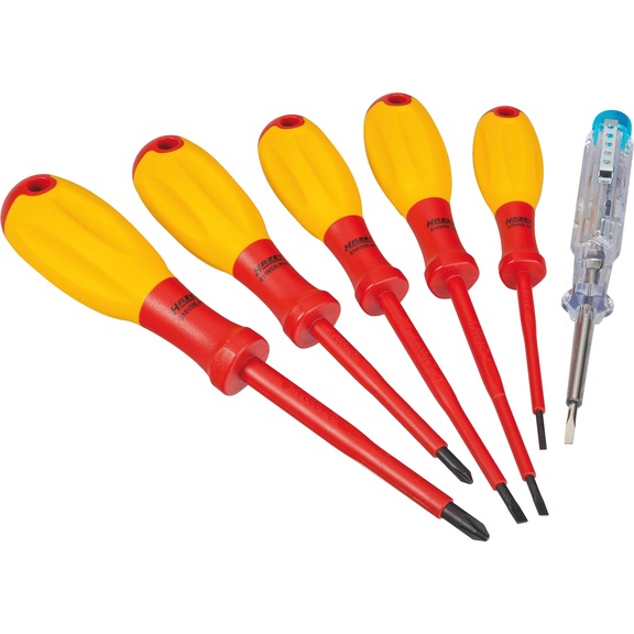 HAZET screwdriver set, insulated 810/6VDE 6 tools - Screwdriver set