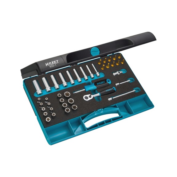 HAZET Socket wrench set 855-1 Square 1/4 inch (6.3 mm) 40 tools - Socket wrench set