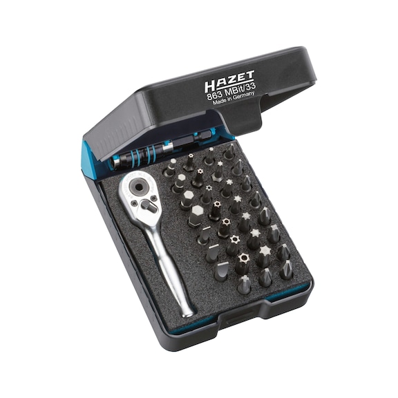 HAZET HAZET Bit Satz 863MBIT/33 Sechskant 1/4 Zoll (6,3 mm) 33 Werkzeuge - Bit-Schraubendreher
