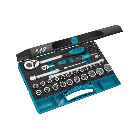 HAZET socket wrench set 953SPC square 1/4 inch, square 1/2 inch - Socket wrench set