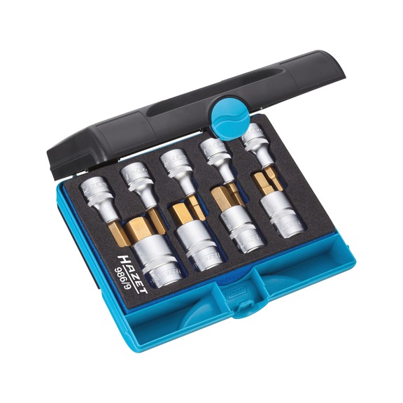 HAZET Schraubendreher-Steckschlüsseleinsatz Satz 986/9 1/2 Zoll 9-teilig - Steckschlüsselsatz