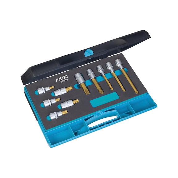 HAZET Screwdriver socket set 10-piece 990/10 1/2 inch - Socket wrench set