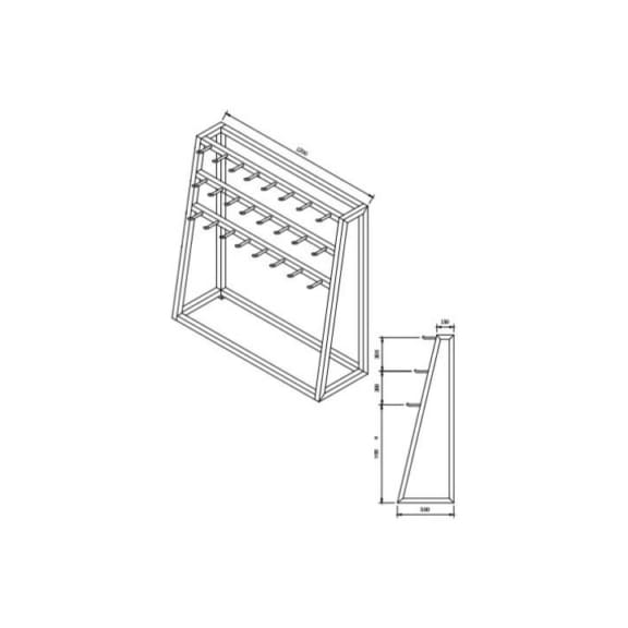 Hook rack 1200 * 500 * 1500 - Hook rack
