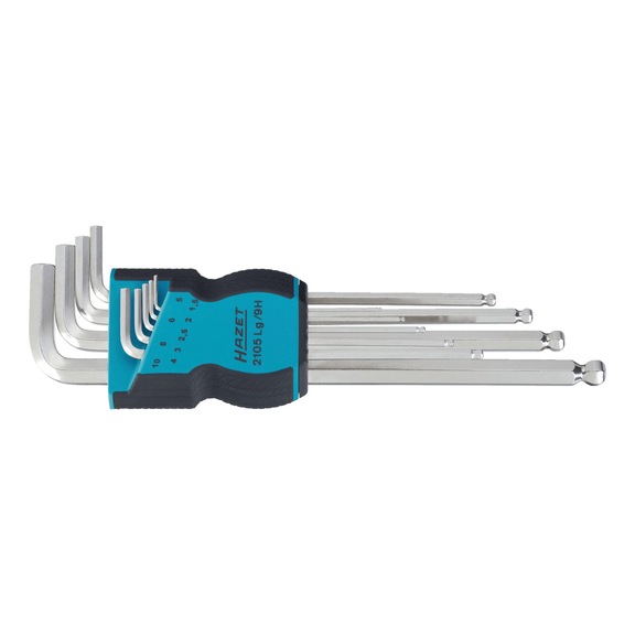 HAZET offset screwdriver set 9-piece 2105LG/9H internal hexagon profile - Hexagon angle screwdriver set