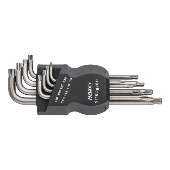 HAZET Hex key L-wrench set 2116LG/8H Internal TX profile 8 tools - Angle screwdriver