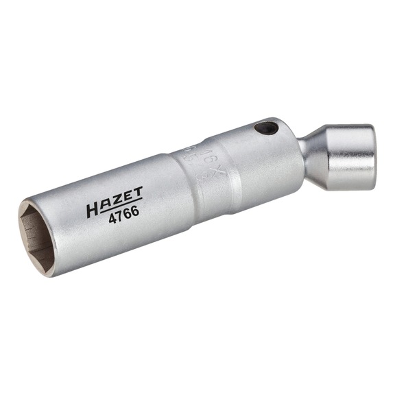 HAZET Spark plug wrench 4766 Square 3/8 inch (10 mm) external hexagonal profile - Spark plug socket insert