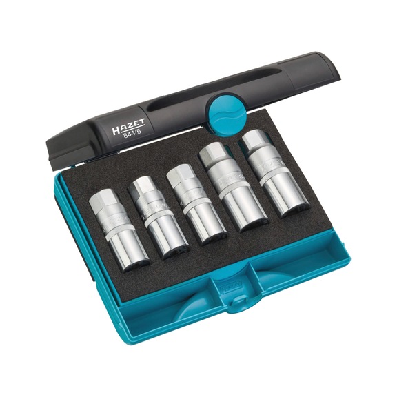 HAZET stud bolt extractor set 844/5 square 1/2 inch 5-piece - Stone bolt extractor