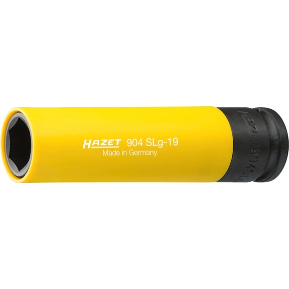 HAZET Schlagschrauber Steckschlüsseleinsatz Sechskant extra lang 904SLG-19 - Kraftschraubereinsatz (6kant)