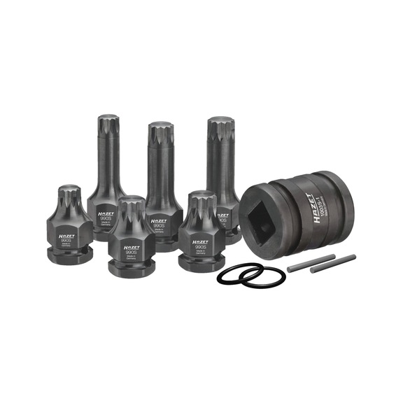 HAZET impact wrench screwdriver socket set 11-piece set - Internal multi-tooth screwdriver bit