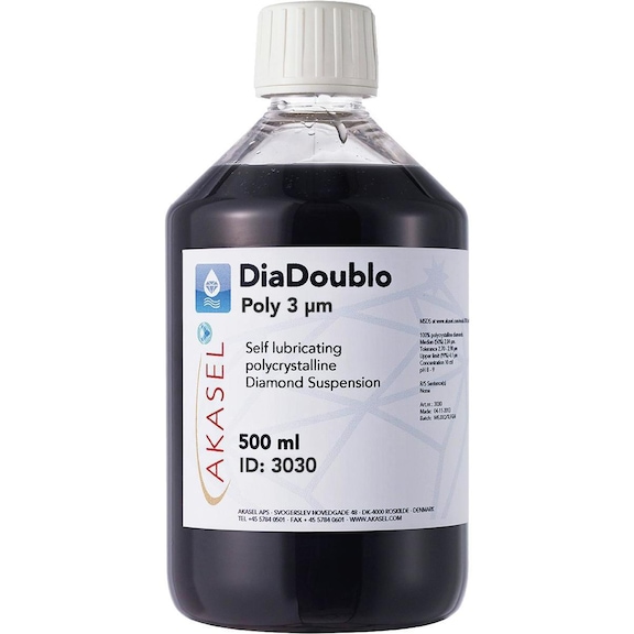 AKASEL DIADOUBLO POLY Suspension 3 µm, Polieren 500 ml - 2 in 1 Diamantsuspension Dia-Doublo Poly