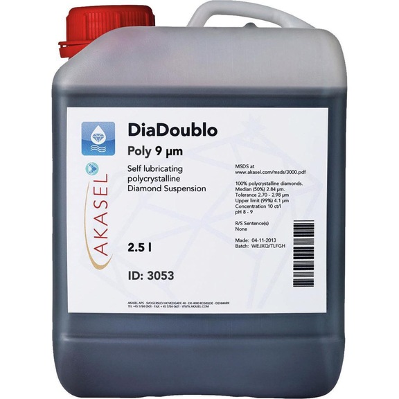 AKASEL DIADOUBLO POLY Suspension 9 &micro;m, Abtragen 2,5 L - 2 in 1 Diamantsuspension Dia-Doublo Poly