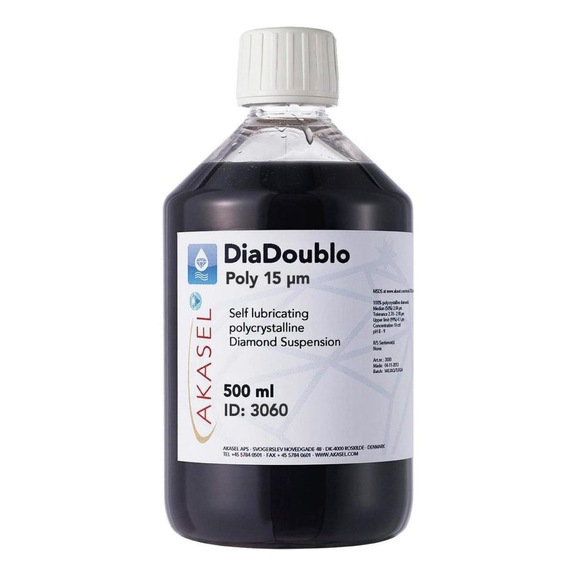 AKASEL DIADOUBLO POLY Suspension 15 µm, Abtragen 500 ml - 2 in 1 Diamantsuspension Dia-Doublo Poly
