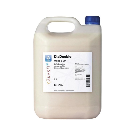 Suspension AKASEL DIADOUBLO MONO, 3&nbsp;µm, polissage, 5 l - Suspension diamantée 2&nbsp;en&nbsp;1 DiaDoublo Mono