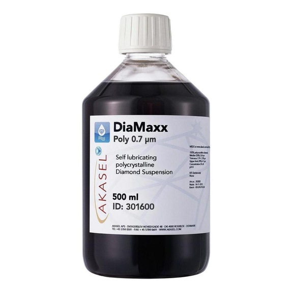AKASEL DIAMAXX POLY, 0,7&nbsp;µm, polissage final, 500&nbsp;ml - Suspension diamantée 2 en 1 DiaMaxx Poly