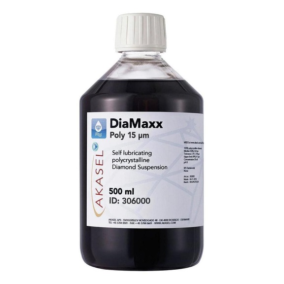 AKASEL DIAMAXX POLY, 15&nbsp;µm, enlèvement, 500&nbsp;ml - Suspension diamantée 2 en 1 DiaMaxx Poly