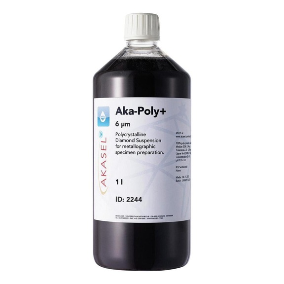 Suspension hautement concentrée AKASEL AKA-POLY+, 6&nbsp;µm, conc. diam élevée, 1&nbsp;l - Suspension diamantée Aka-Poly, hautement concentrée