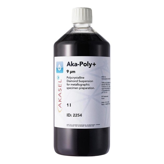 AKASEL AKA-POLY+ highly concentrated 9 µm suspension, high diamond conc., 1 l - Aka-Poly+ diamond suspension, highly concentrated