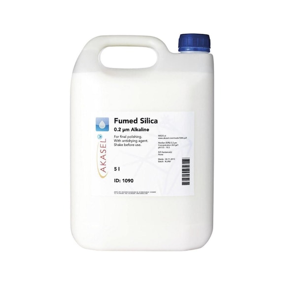 AKASEL OXIDE Fumed Silicia Suspension Alkalisch, Endpolieren, 0,2µm, 5 Liter - Oxid Suspension Alkaline Fumed Silicia Suspension