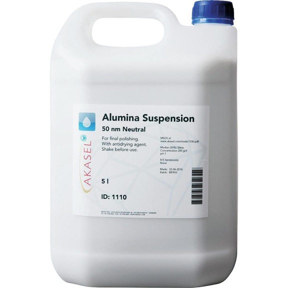 AKASEL Neutral Alumina Suspension neutrale Tonerde, 0,025µm 5 Liter - Oxid Suspension Alumina Suspension