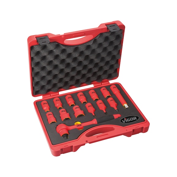 VIGOR VDE Steckschlüssel Satz Anzahl Werkzeuge 14 Schlüsselweite 5 bis 24 - Steckschlüsselsatz