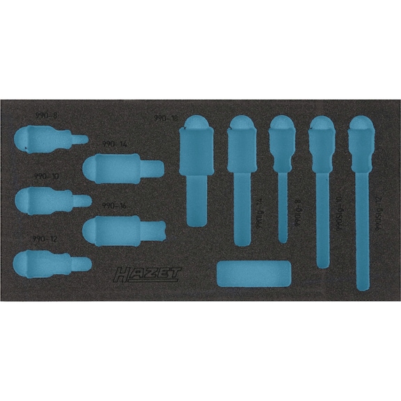 HAZET 2C soft foam insert empty for 163-221/10 / 990/10 - Insert for tool trolley