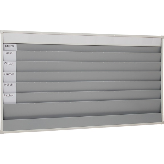 Tableau de planification pour processus opérationnels 6 rails plat. tôle acier - Tableaux de planification pour processus opérationnels