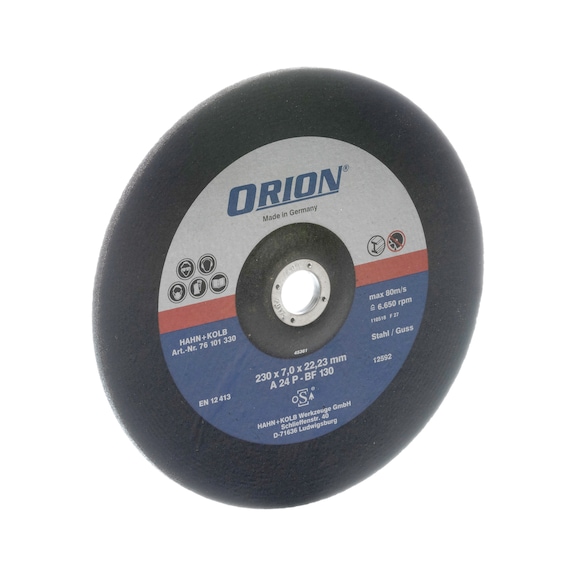 ORION ORION durva csiszol&oacute;t&aacute;rcsa, 230 x 7,0 x 22,2 mm, kem&eacute;ny, f&eacute;mekhez - Durva csiszol&oacute;t&aacute;rcs&aacute;k