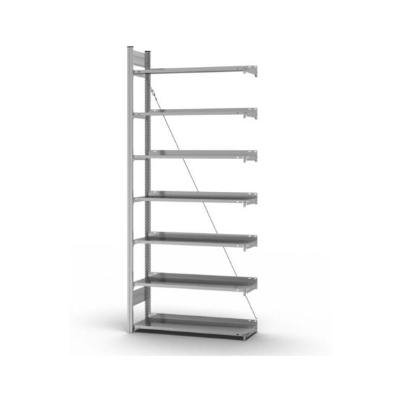HOFE file rack add-on bay 1,000x300 mm, 7 zp. shlvs, 60 kg load - Jednostrani regal sa policama
