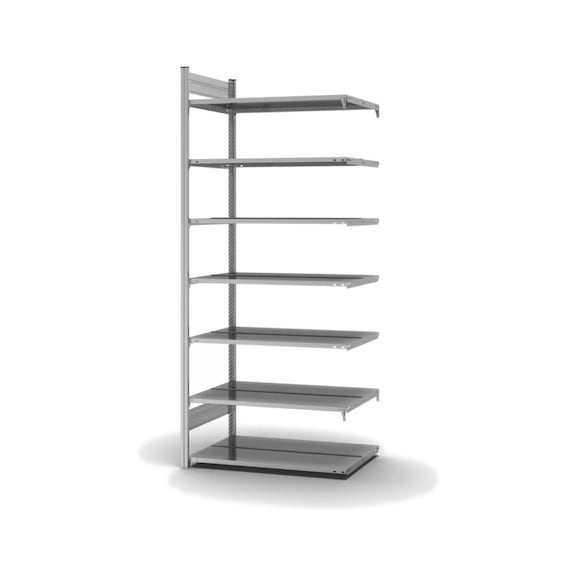 HOFE, rack à dossiers, module extension 1 000x600 mm, 7 tab. zing., 90 kg charge - Rack à dossiers à deux côtés