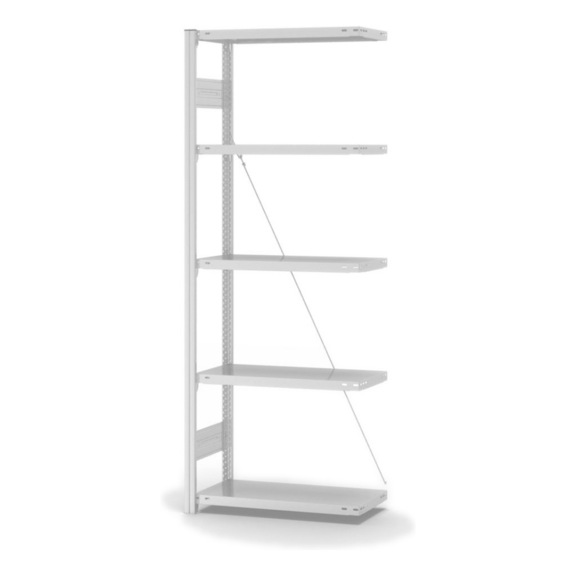 HOFE, étag stockage, mod ext 750x300 mm, 5 tab gris clair, 220 kg, HKA20307XM - Etagère de stockage à un côté