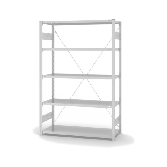 HOFE étagère stock mod base 1 300x500 mm 5 tab gris clair 185 kg HKG20513XL - Etagère de stockage à un côté