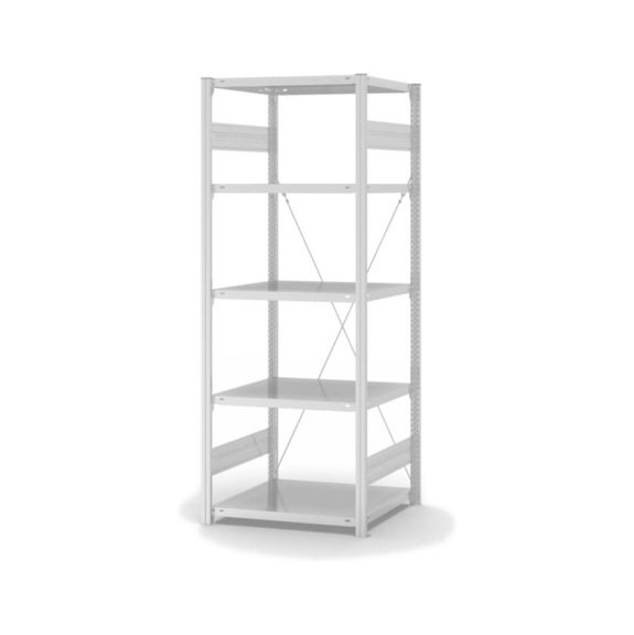 HOFE, étag stockage, mod base 750x600 mm, 5 tab gris clair 140 kg, HKG20607XL - Etagère de stockage à un côté
