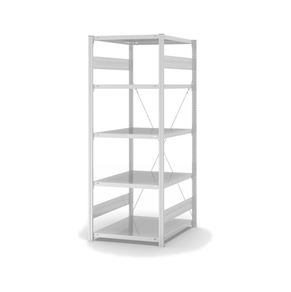 HOFE étagère stock mod base 750x800 mm, 5 tab gris clair 130 kg HKG20807XL - Etagère de stockage à un côté