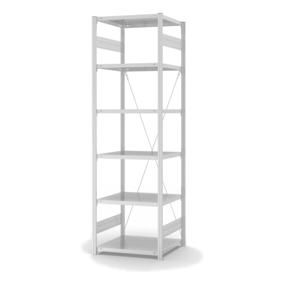 HOFE estantería baldas base bás. 750x600mm 6 estantes gris cl. 140 kg HKG25607XL - Estantería de baldas de una sola cara