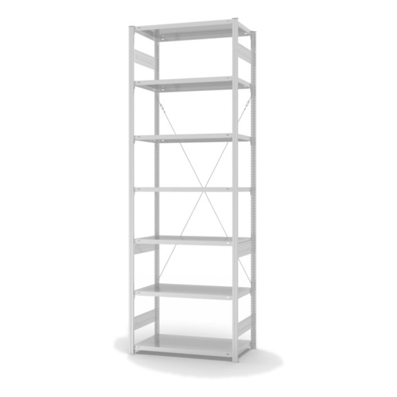 HOFE, étag stockage, mod base 1 000x500 mm, 7 tab gris clair 140 kg, HKG30510XL - Etagère de stockage à un côté