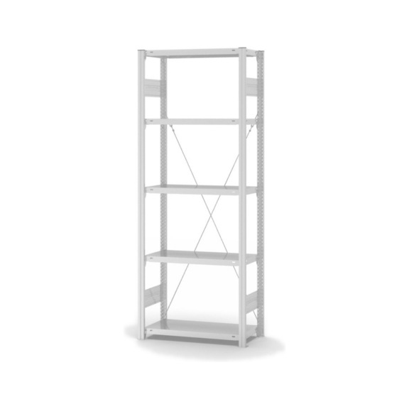 HOFE, étag stockage, mod base 750x300 mm, 5 tab gris clair 220 kg, HKG20307XM - Etagère de stockage à un côté