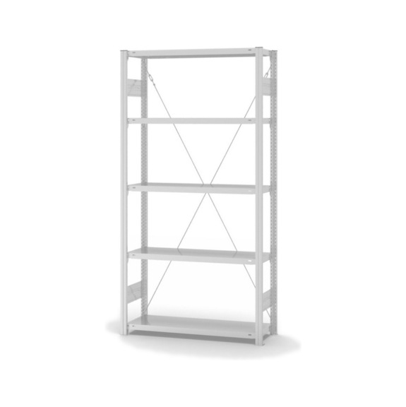 HOFE, étag stockage, mod base 1 000x300 mm, 5 tab gris clair 220 kg, HKG20310XM - Etagère de stockage à un côté